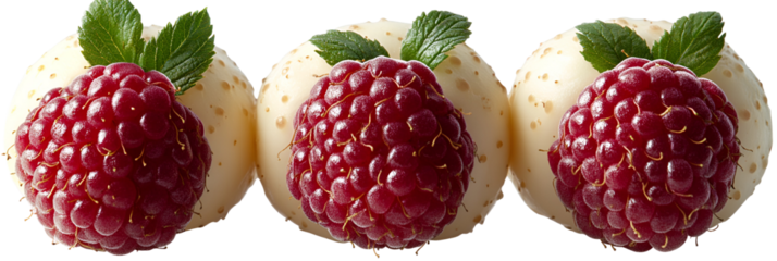 Red fruit decorated sweet treats