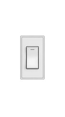 Gray wall light switch icon for electrical and home automation