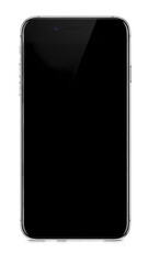 Modern black smartphone device icon with silver frame