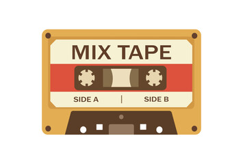Retro Audio Cassette Tape Illustration