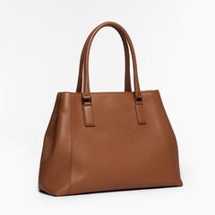Naklejka premium Women's leather bag on a white background.
