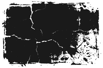 Monochrome close-up of cracked parched earth framed by a rough black edge, creating a gritty, high-contrast texture suitable for grunge design, background art