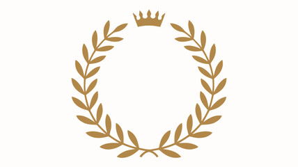 Golden Laurel Wreath with Crown in Elegant Luxury Style with Golden Color and Soft Lighting on Transparent Background for Award or Achievement