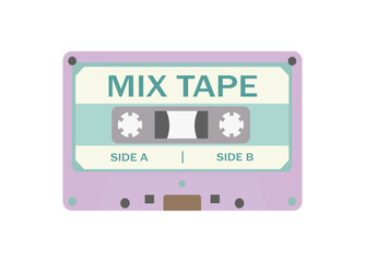 Vintage Pastel Music Cassette Flat Vector