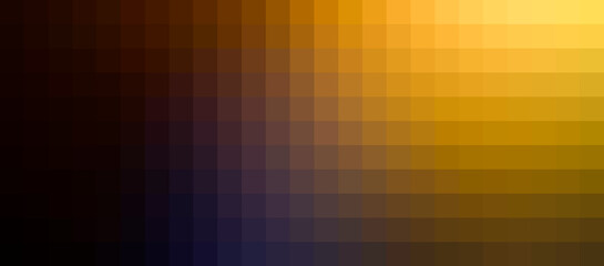 pixelate gradient glowing orange yellow blue black shades pixel grid palette abstract background banner with blank space