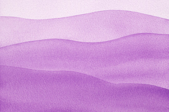 Abstract art hand drawn watercolor violet wavy desert sand background on textured watercolor paper for wallpaper banner template page design.