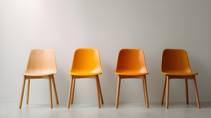 Empty chairs in a row awaiting an important event