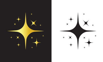 png icon star with christmas shining polygon vector shape magic sparkle sky falling night fantasy pattern decoration tree toy space symbol rating winning. black and white stars. vector eps file © MONIKA RANI