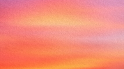 Abstract blurred colorful cloudy sky sunset, watercolor painting on textured paper. Gradient color....
