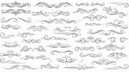 Obraz premium Collection of Elegant Swirls and Flourishes for Decorative Design Elements.
