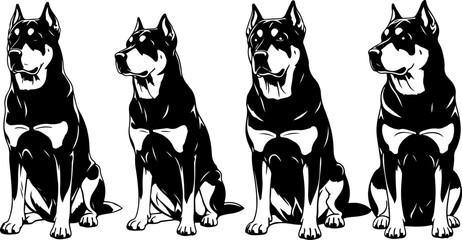 Cute Beagle Dog Poses Illustration Set &ndash; Sitting, Running, Sleeping & Howling Puppy Vector