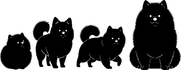 Cute Beagle Dog Poses Illustration Set &ndash; Sitting, Running, Sleeping & Howling Puppy Vector