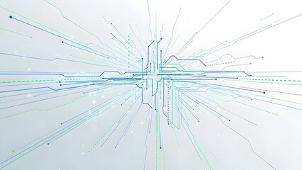 Digital network lines, symbolizing data flow, connectivity, and technology's interconnected nature.