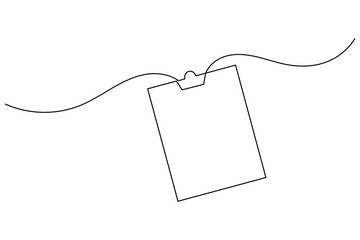 Naklejka premium Clip board Continuous line drawing minimalist on white background