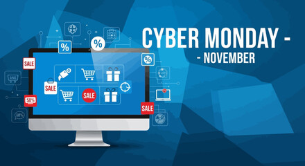 Cyber Monday November Online Shopping Deals and Discounts.