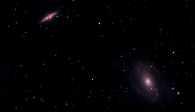 body nebula and cigar nebula m81 , m82  in the dark