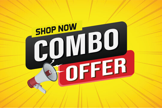 combo offer sale word mega phone concept vector illustration and 3d style, landing page, template, ui, web, mobile app, poster, banner, flyer, background, gift card, coupon, label, wallpaper


