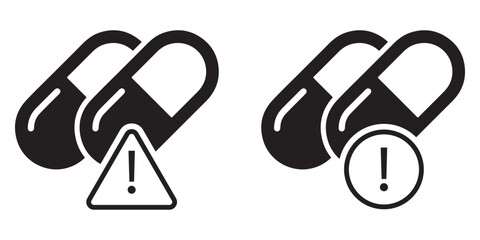 Obraz premium Drug Overdose and Medication Toxicity Icon Set - Editable Stroke Line Art for Medical Safety and Healthcare