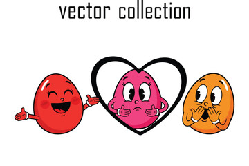 Cartoon characters showing different emotions and gestures