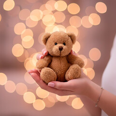 teddy bear in hands