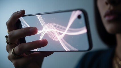 Man holding phone with digital network and sos signal overlay representing emergency communication