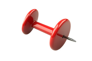 Illustration of red thumbtack isolated on transparent background