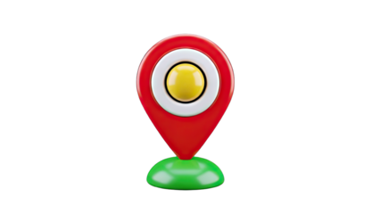 3D Location Pin Icon on White Background