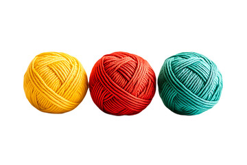 Vibrant colorful yarn balls arranged neatly on a dark background for crafting