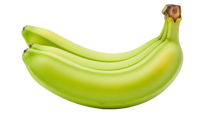 Bunch of unripe green bananas PNG isolated on transparent background, tropical fruit still life for healthy eating and cooking