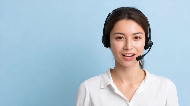 Support with a Smile: A customer support professional exudes warmth and approachability, headset in place, ready to assist with a friendly and reassuring presence.