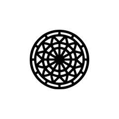 Fototapeta premium Geometric Mandala Silhouette Logo in Minimal Black and White Vector Style