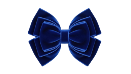 Elegant navy blue velvet bow tie isolated PNG, formal wear accessory for special occasions and sophisticated fashion design