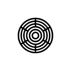 Geometric Mandala Silhouette Logo in Minimal Black and White Vector Style