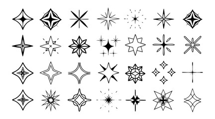 Collection of geometric star shapes