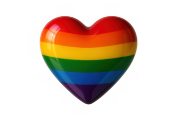 Rainbow heart creating a symbol of lgbtq+ pride, love, and diversity, showing equality on transparent background
