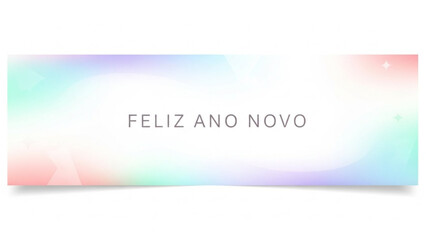 Happy New Year colorful banner with Feliz Ano Novo text