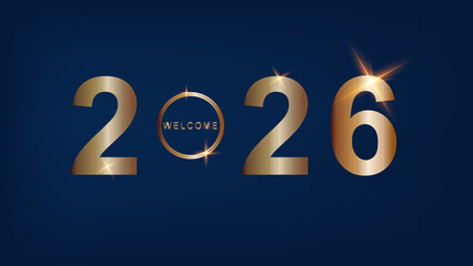 Welcome 2026 Golden New Year Celebration Background