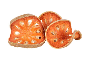 Naklejka premium Aegle marmelos. Dry bael fruit transparent png