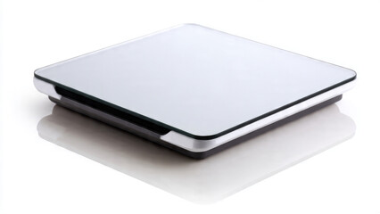 Modern bathroom scales on white