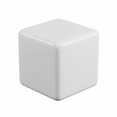 Fototapeta premium Minimalist White 3D Cube with Rounded Edges on Isolated Background perfect for graphic design element, product display, presentation background, conceptual