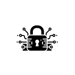 Digital Lock Security Symbol Illustration Design.