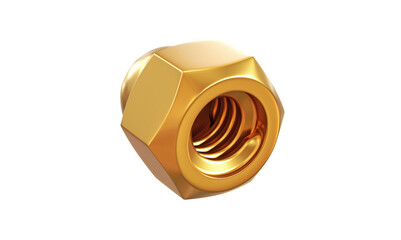 golden cap nut 3D rendering