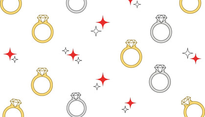 Elegant Wedding Ring Pattern Vector Design with Sparkling Accents for Celebrations and Invitations
