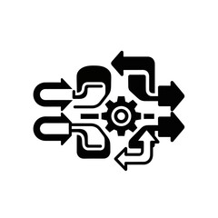 Obraz premium Gear with Arrows Indicating Process Flow.