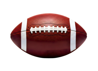 American football on transparent background with laces and panels
