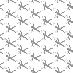 Fototapeta premium Slip and fall seamless pattern isolated on white background