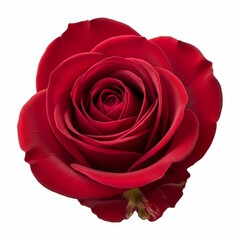 Vibrant Red Rose Bloom Isolated on White perfect for Greeting card design, website banner, social media graphic, marketing materials, wedding invitations,