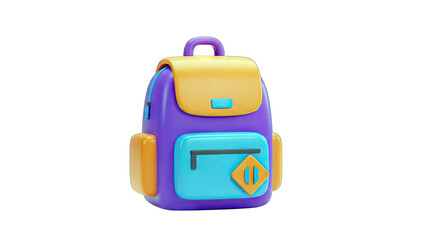 3D Backpack Illustration: Ready for School