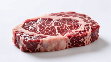Fototapeta premium raw ribeye steak isolated on white background