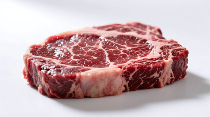 Fototapeta premium raw ribeye steak isolated on white background